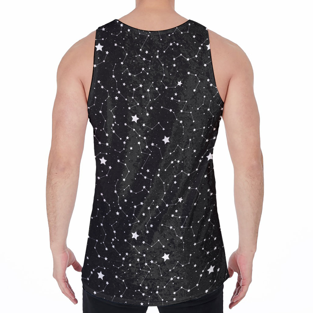 Star Constellations Pattern Print Men's Velvet Tank Top