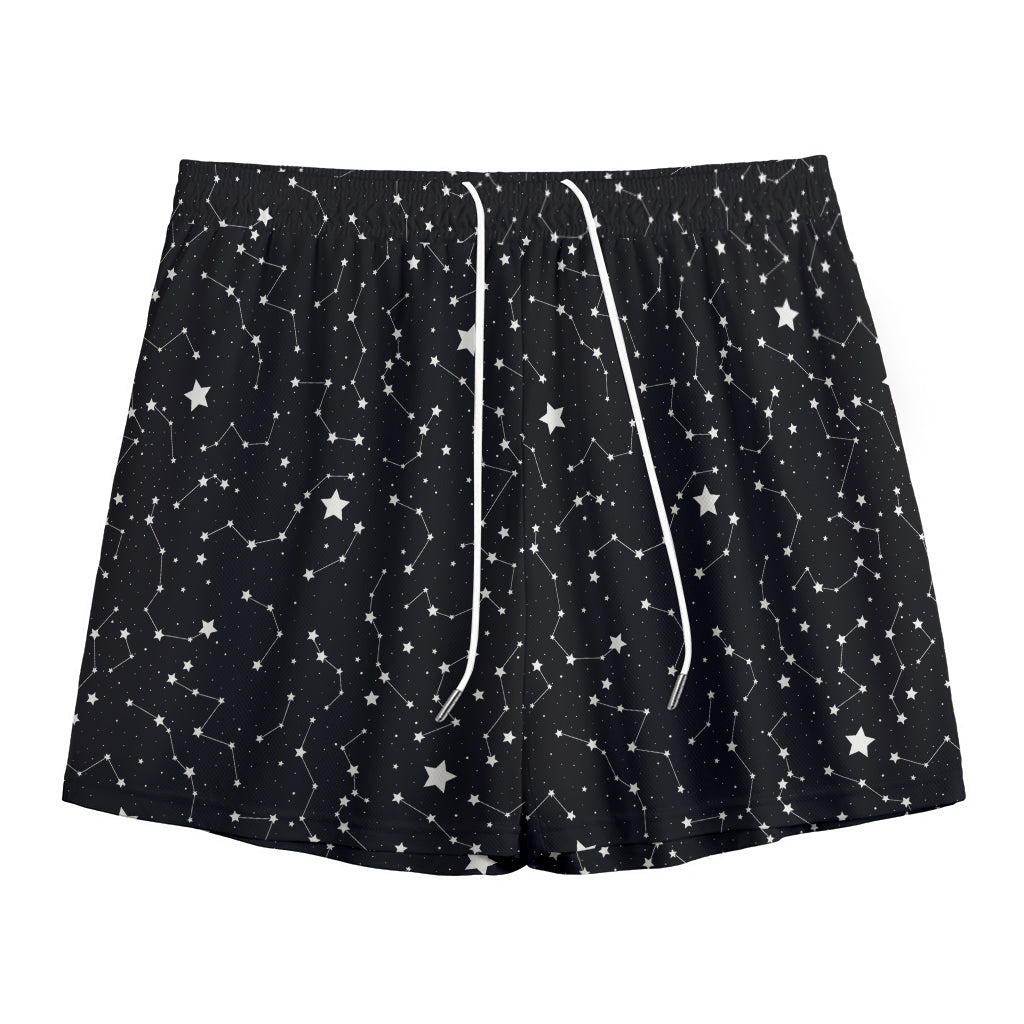 Star Constellations Pattern Print Mesh Shorts