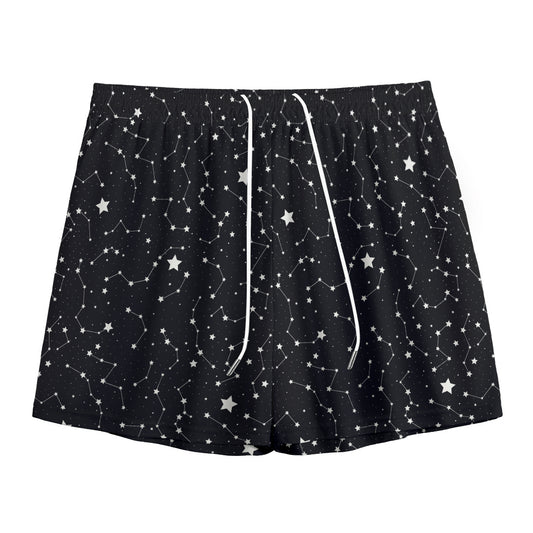 Star Constellations Pattern Print Mesh Shorts
