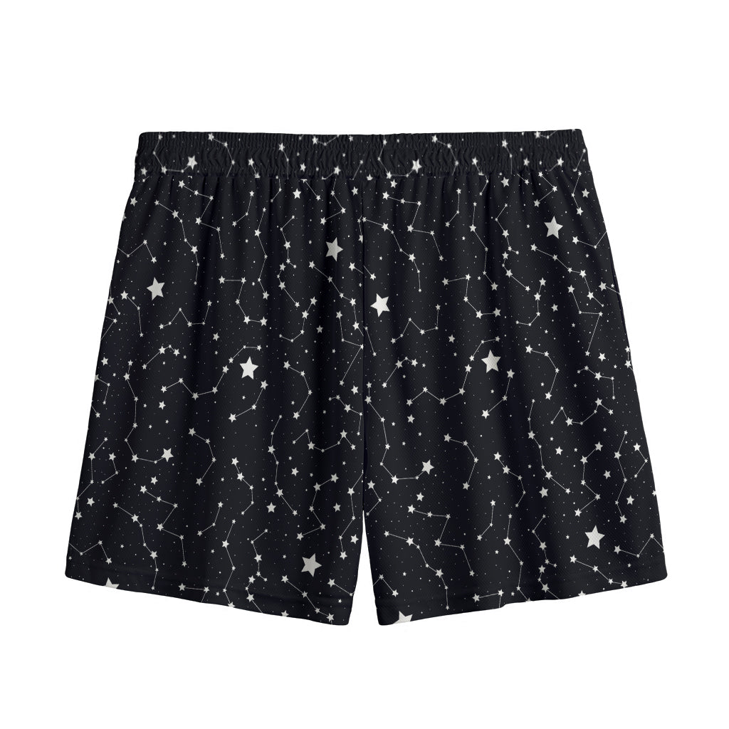 Star Constellations Pattern Print Mesh Shorts