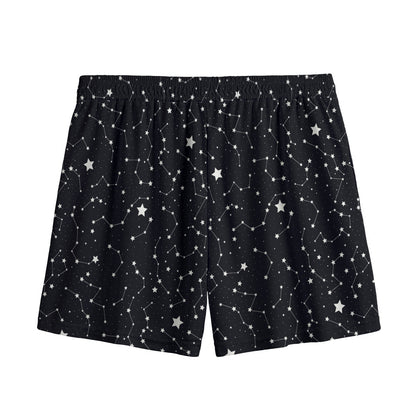 Star Constellations Pattern Print Mesh Shorts