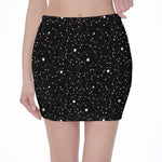 Star Constellations Pattern Print Pencil Mini Skirt