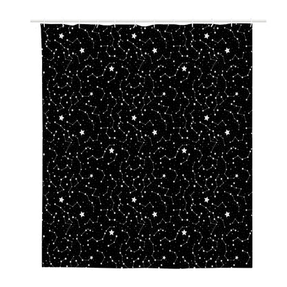 Star Constellations Pattern Print Polyester Shower Curtain