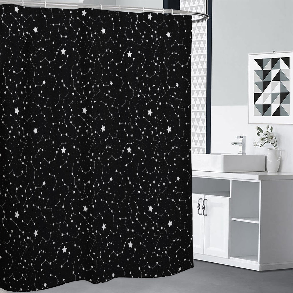 Star Constellations Pattern Print Premium Shower Curtain