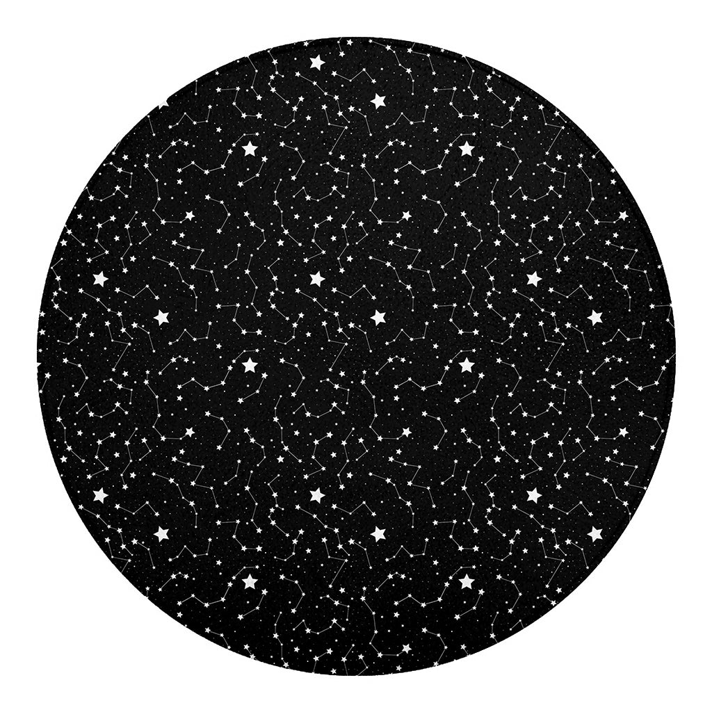 Star Constellations Pattern Print Round Blanket