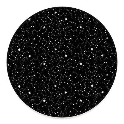 Star Constellations Pattern Print Round Floor Mat