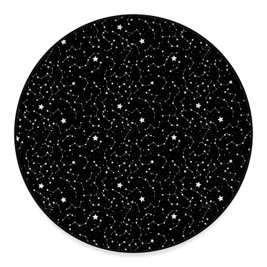 Star Constellations Pattern Print Round Floor Mat