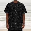 Star Constellations Pattern Print Textured Short Sleeve Shirt