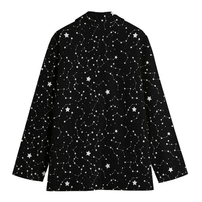 Star Constellations Pattern Print Women's Blazer