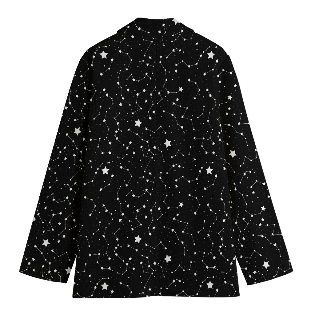 Star Constellations Pattern Print Women's Cotton Blazer