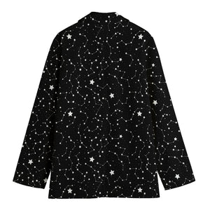 Star Constellations Pattern Print Women's Cotton Blazer