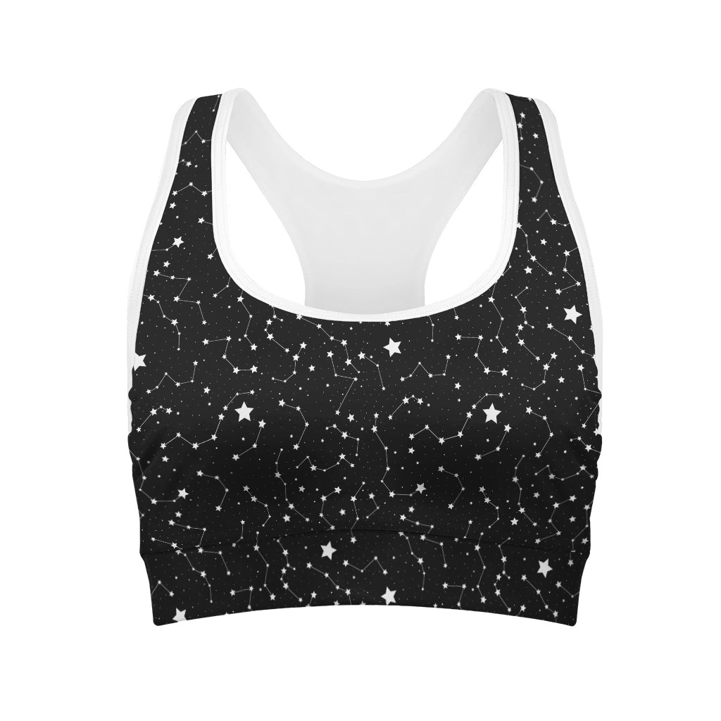 Star Constellations Pattern Print Women's Sports Bra