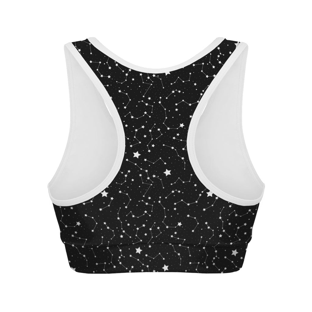 Star Constellations Pattern Print Women's Sports Bra