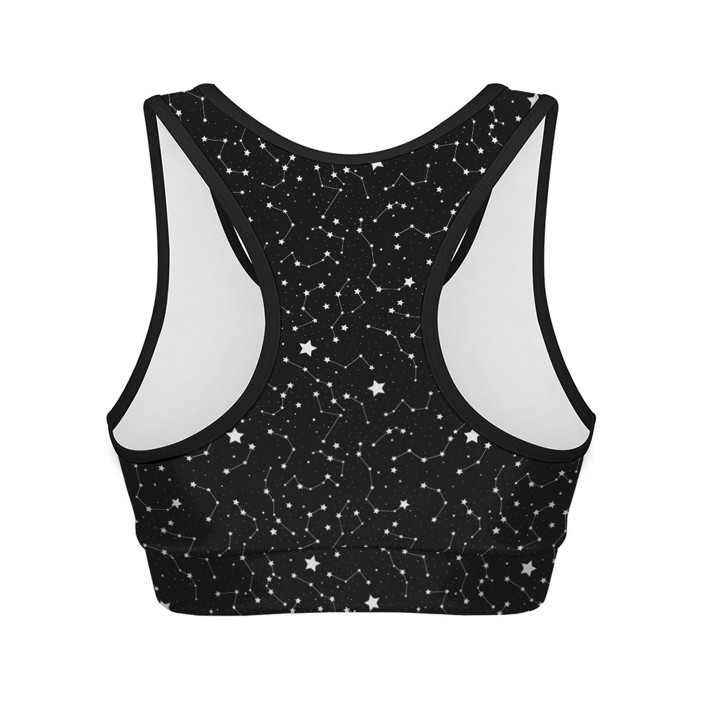 Star Constellations Pattern Print Women's Sports Bra