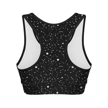 Star Constellations Pattern Print Women's Sports Bra