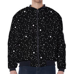 Star Constellations Pattern Print Zip Sleeve Bomber Jacket