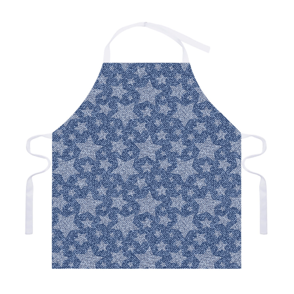 Star Denim Jeans Pattern Print Adjustable Apron