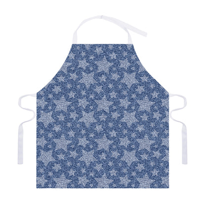 Star Denim Jeans Pattern Print Adjustable Apron