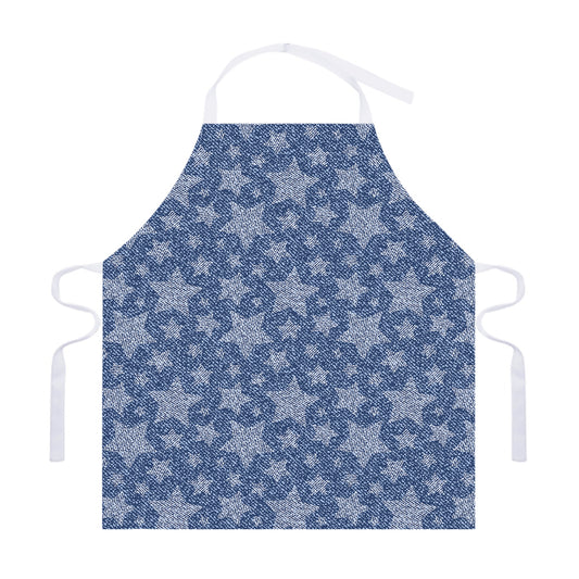 Star Denim Jeans Pattern Print Adjustable Apron