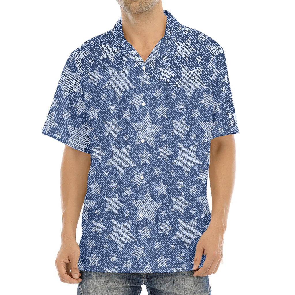 Star Denim Jeans Pattern Print Aloha Shirt