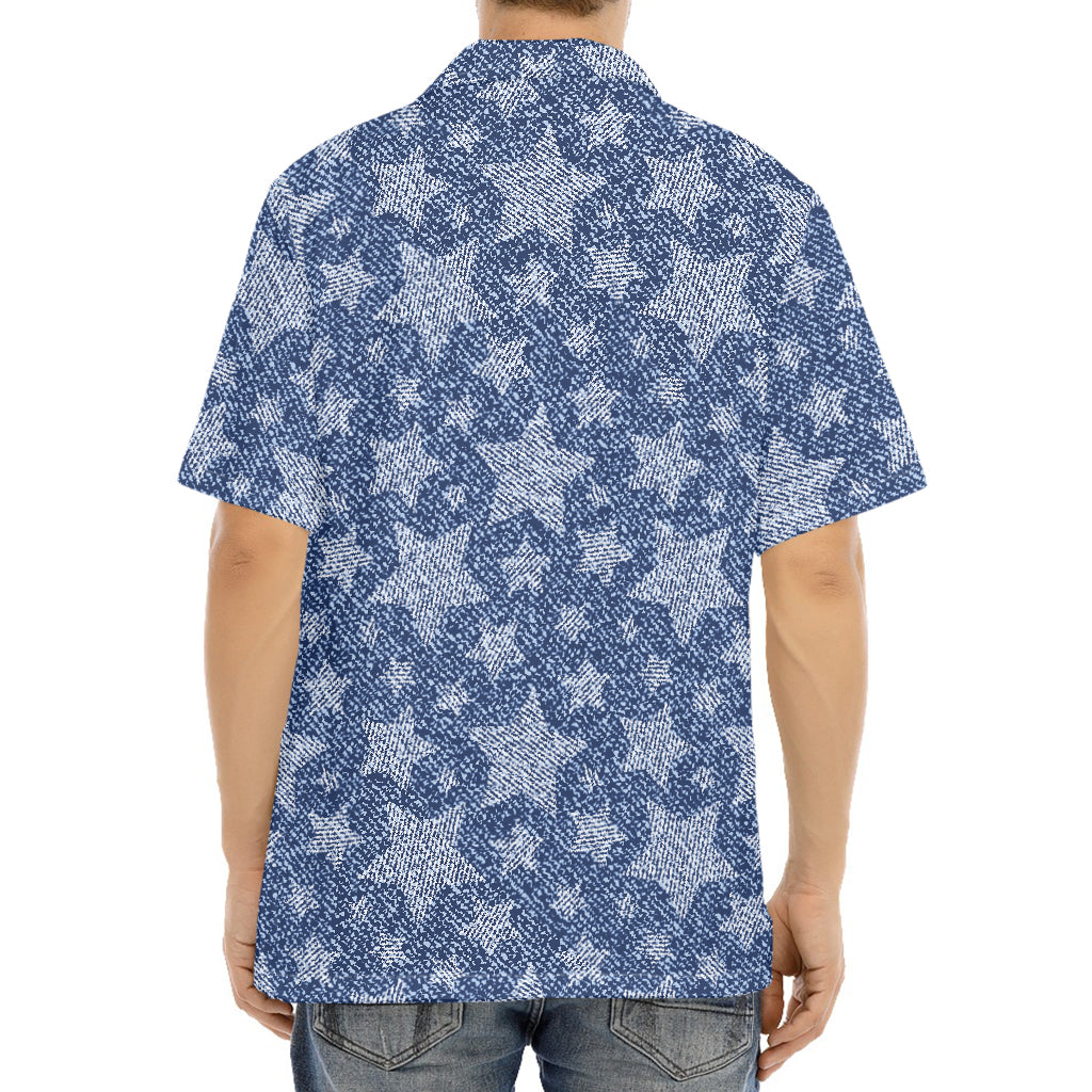Star Denim Jeans Pattern Print Aloha Shirt