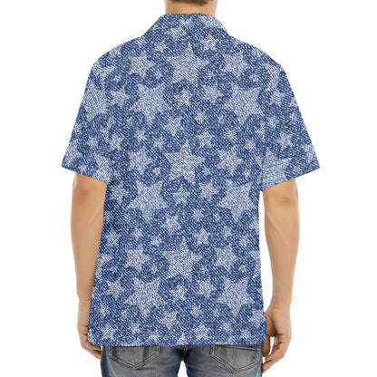 Star Denim Jeans Pattern Print Aloha Shirt
