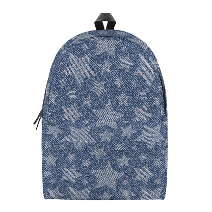 Star Denim Jeans Pattern Print Backpack