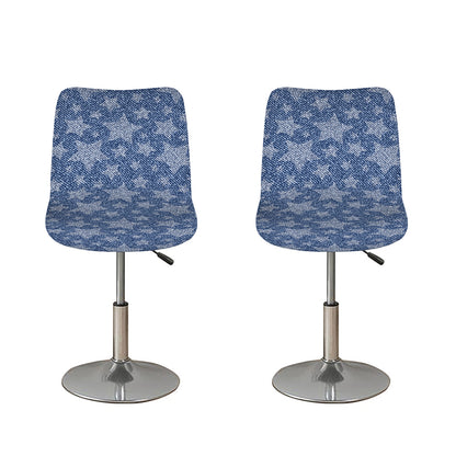 Star Denim Jeans Pattern Print Bar Stool Covers