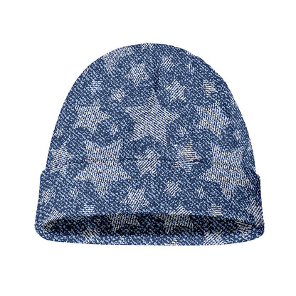 Star Denim Jeans Pattern Print Beanie
