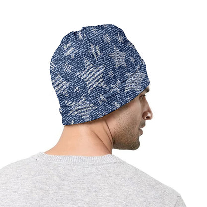 Star Denim Jeans Pattern Print Beanie