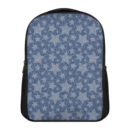 Star Denim Jeans Pattern Print Casual Backpack