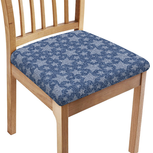 Star Denim Jeans Pattern Print Chair Cushion Cover