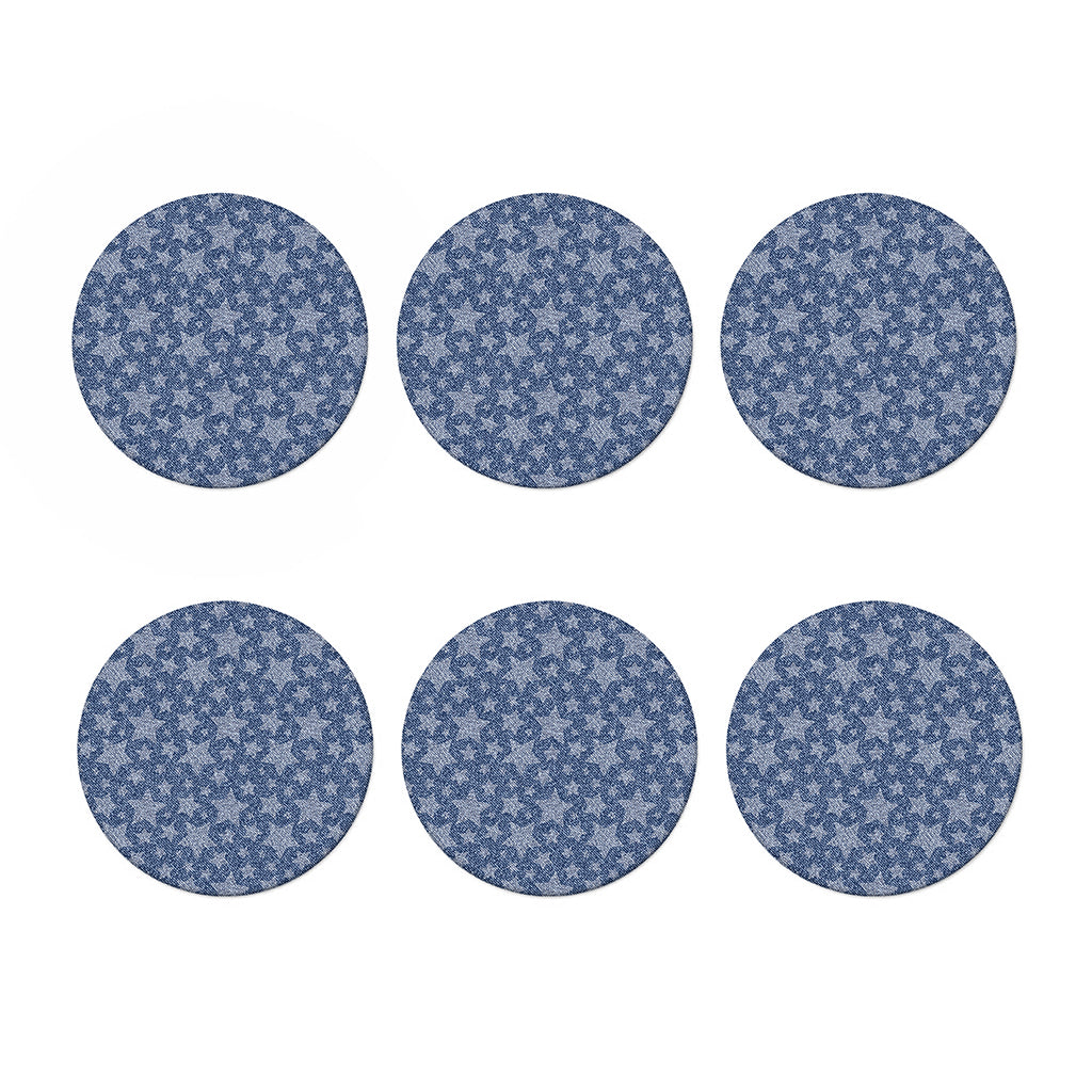 Star Denim Jeans Pattern Print Coaster Set