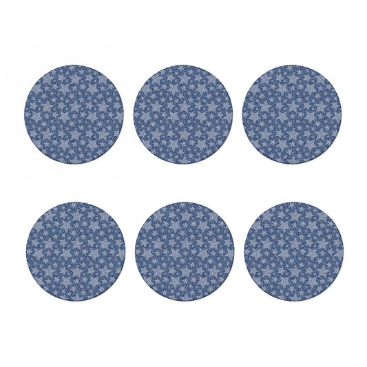 Star Denim Jeans Pattern Print Coaster Set