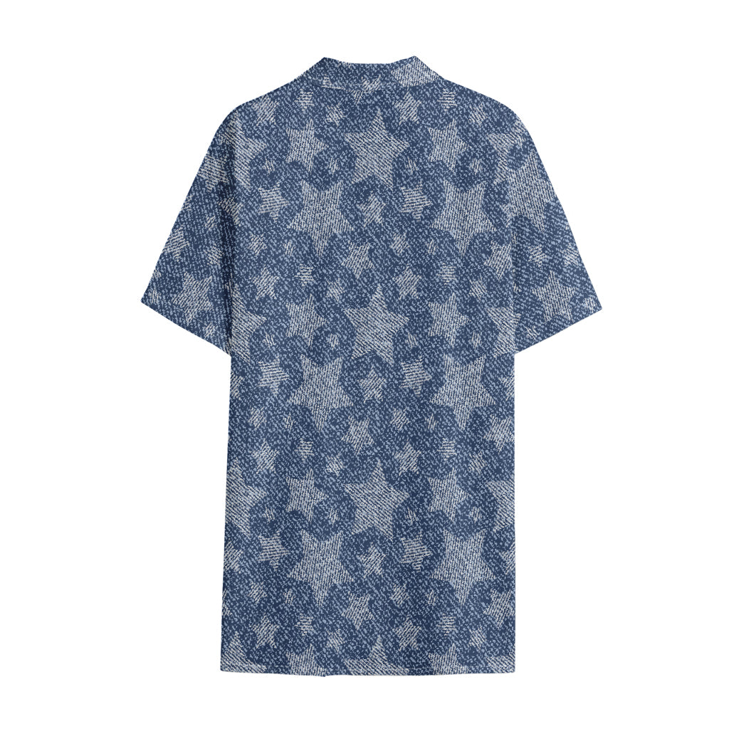 Star Denim Jeans Pattern Print Cotton Hawaiian Shirt