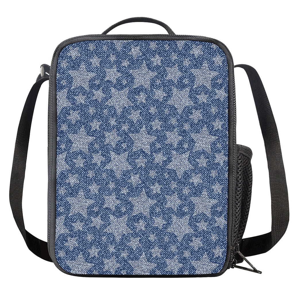 Star Denim Jeans Pattern Print Crossbody Lunch Bag
