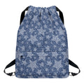 Star Denim Jeans Pattern Print Drawstring Backpack