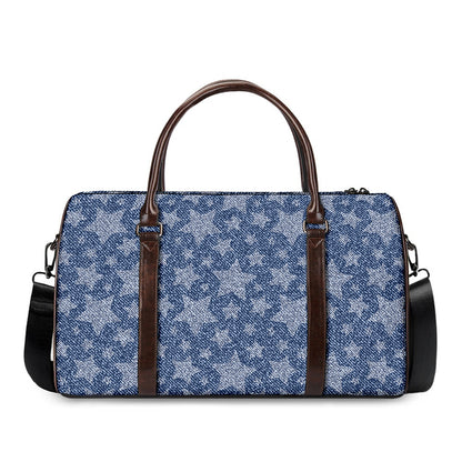 Star Denim Jeans Pattern Print Duffle Bag