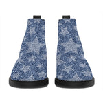 Star Denim Jeans Pattern Print Flat Ankle Boots