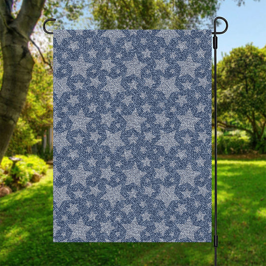 Star Denim Jeans Pattern Print Garden Flag