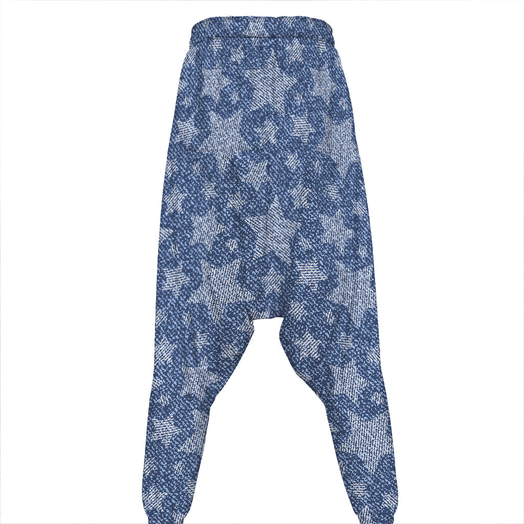 Star Denim Jeans Pattern Print Hammer Pants