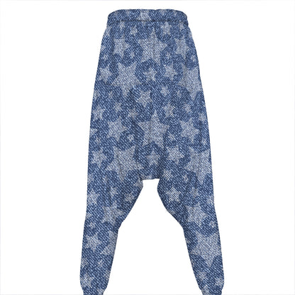Star Denim Jeans Pattern Print Hammer Pants