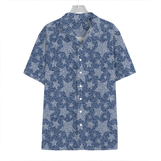 Star Denim Jeans Pattern Print Hawaiian Shirt