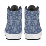 Star Denim Jeans Pattern Print High Top Leather Sneakers