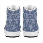 Star Denim Jeans Pattern Print High Top Leather Sneakers
