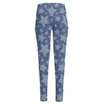 Star Denim Jeans Pattern Print High-Waisted Pocket Leggings