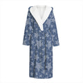Star Denim Jeans Pattern Print Hooded Bathrobe