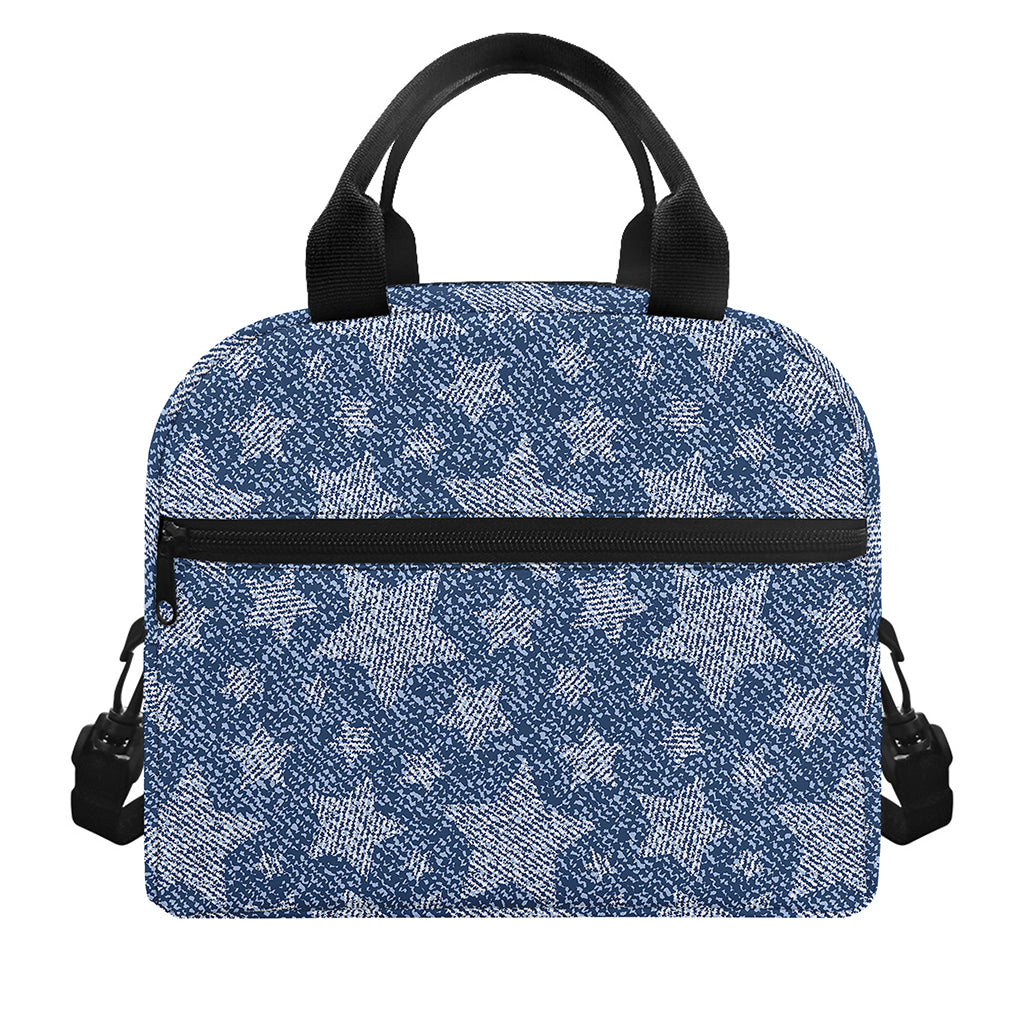 Star Denim Jeans Pattern Print Insulated Lunch Bag