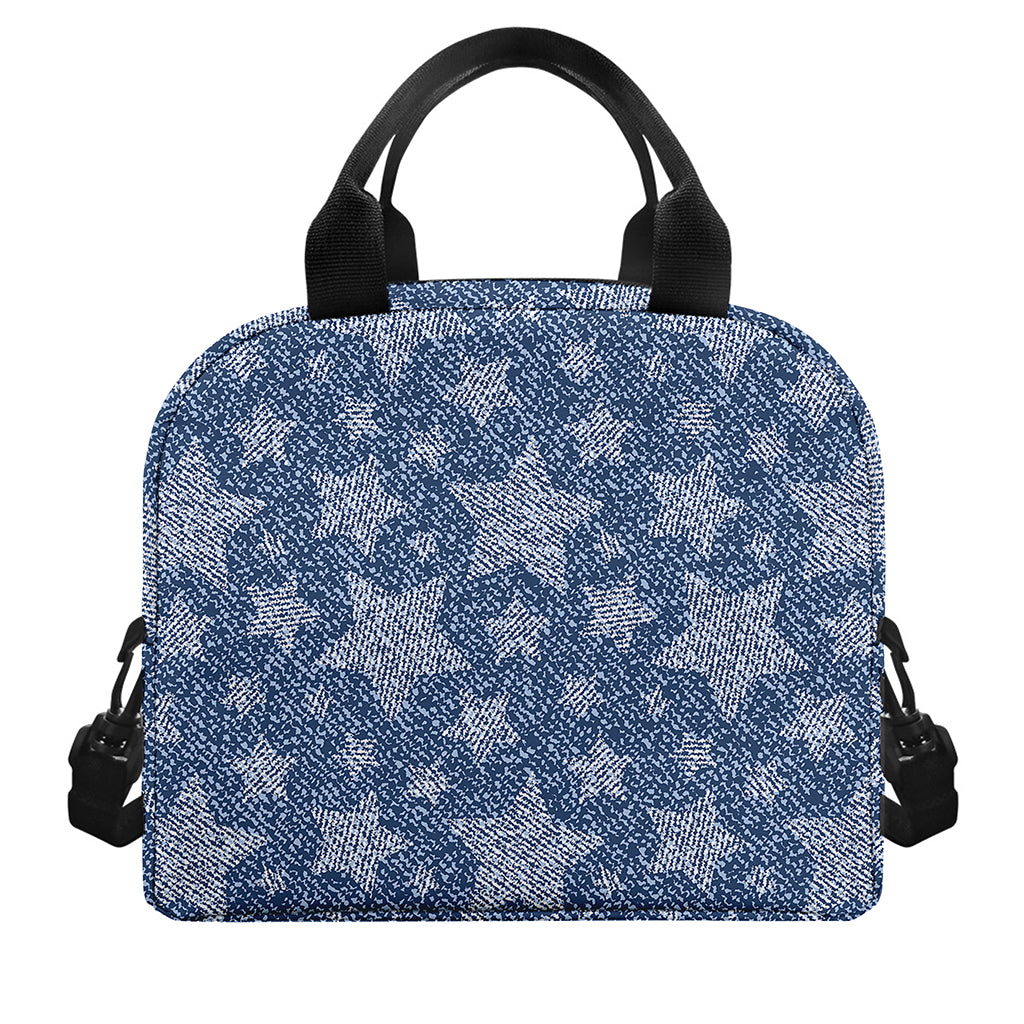 Star Denim Jeans Pattern Print Insulated Lunch Bag