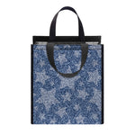 Star Denim Jeans Pattern Print Insulated Lunch Tote
